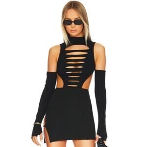 Revolve H:Ours Anika Bodysuit in Black NWOT Size XS